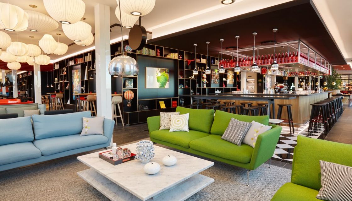 living room citizenM Copenhagen hotel